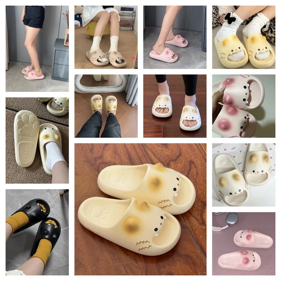 New Y2K Kawaii Cat Platform Slippers Lady Cute 3D Star EVA Shoes Women