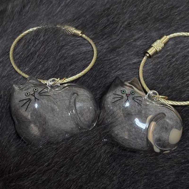 Cat Fur Memorial Charm Resin Keepsake Capsule for Pet Hair Portable