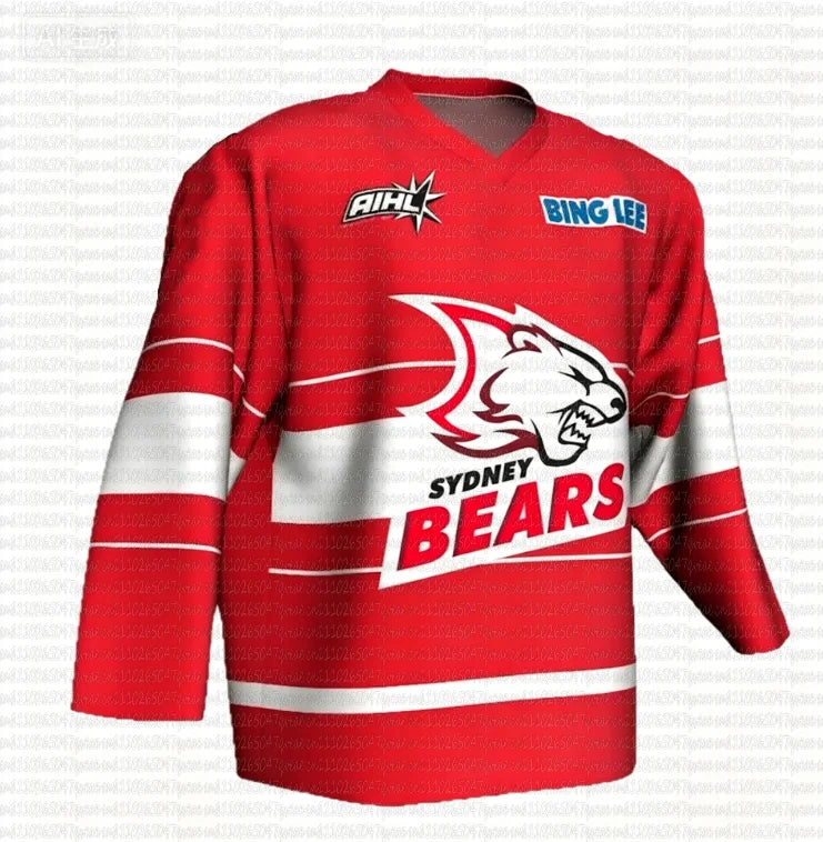 NEW 2026 AIHL Australia Sydney Bears Men's Ice Hockey Jersey 3D Pint