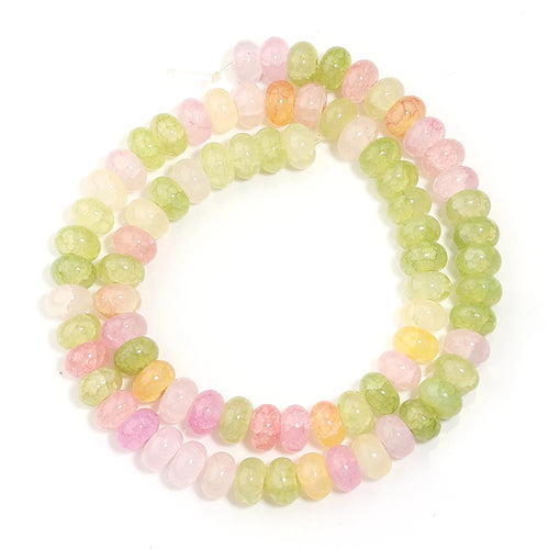 1 String 5x8mm Glass Beads Colorful Abacus Flat Round Loose Beads For