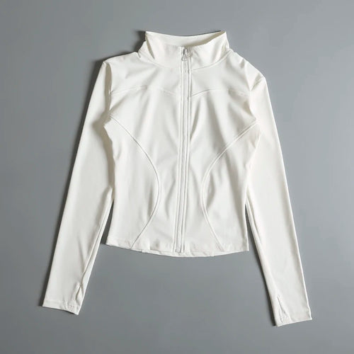 Women Zip Fitness Yoga Shirt Long Sleeve Sports Jacket Gym Top