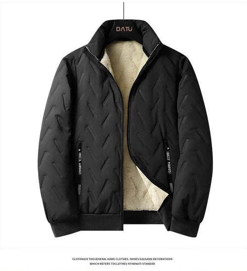 Men Winter Fleece‑Lined Tracksuit, 2‑Piece Casual Running Outdoor Set,
