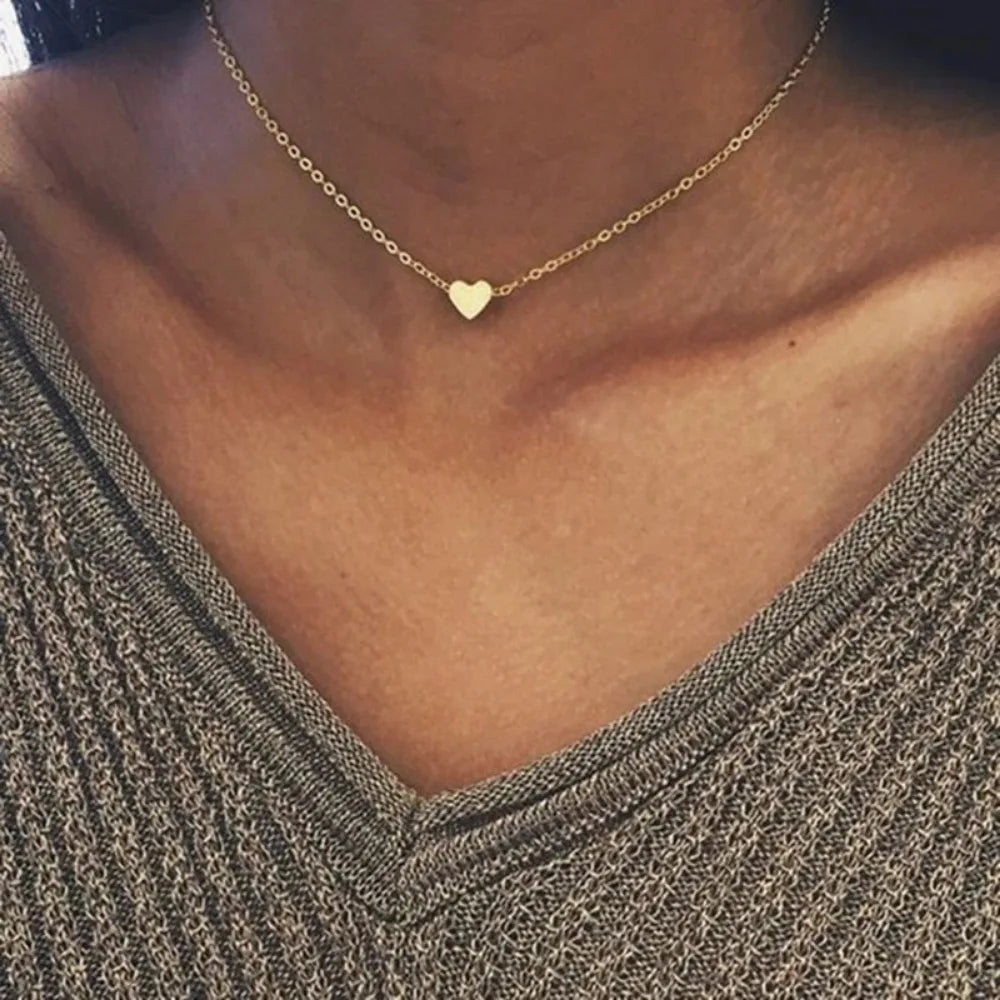 2024 New Women Chocker Gold/Silver Color Chain Star Heart Choker