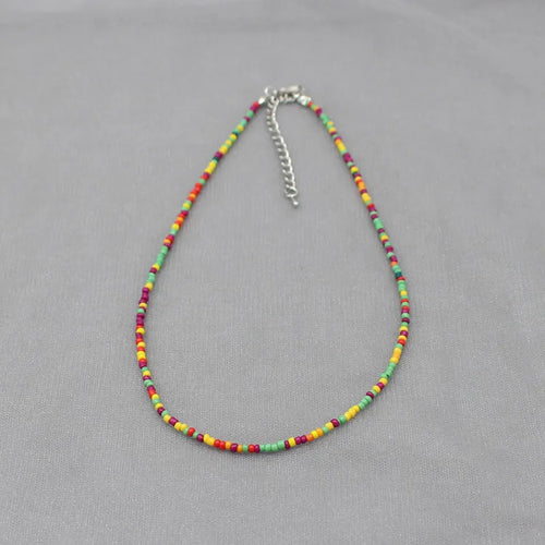 Simple Seed Beads Strand Choker Necklace Women String Collar Charm