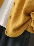 Plus Size Women's Casual Spring Autumn Knit Cardigan Coat With Pockets