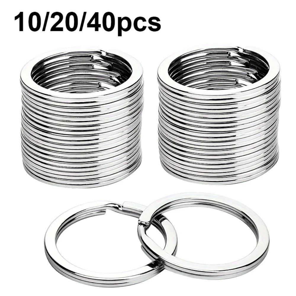 10/20/40pcs Split Key Rings Keyrings, Key Rings Bulk, Flat Keychain