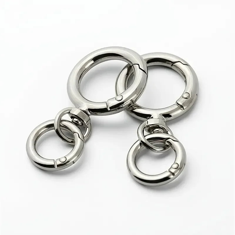 2/5/10 Sets Round Spring Snap Carabiner Clip O Rings Swivel Trigger