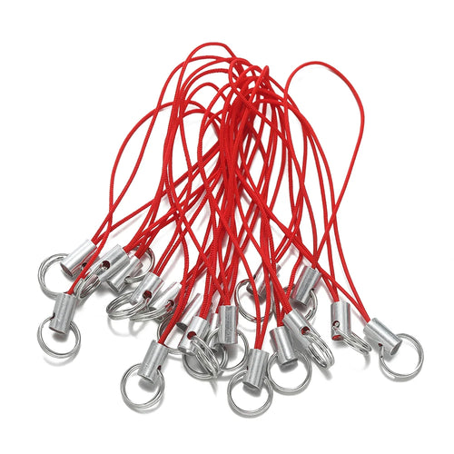 20/50Pcs Polyester Cord with Double Jump Ring Lanyard Rope for