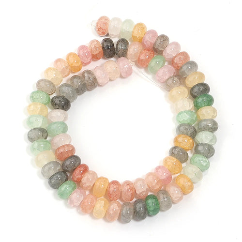 1 String 5x8mm Glass Beads Colorful Abacus Flat Round Loose Beads For