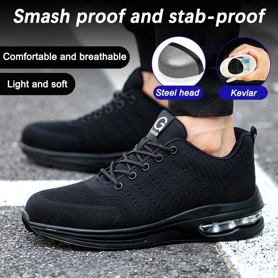 Safety Shoes Men Work Safety Boots Steel Toe Shoes Anti Smash Puncture