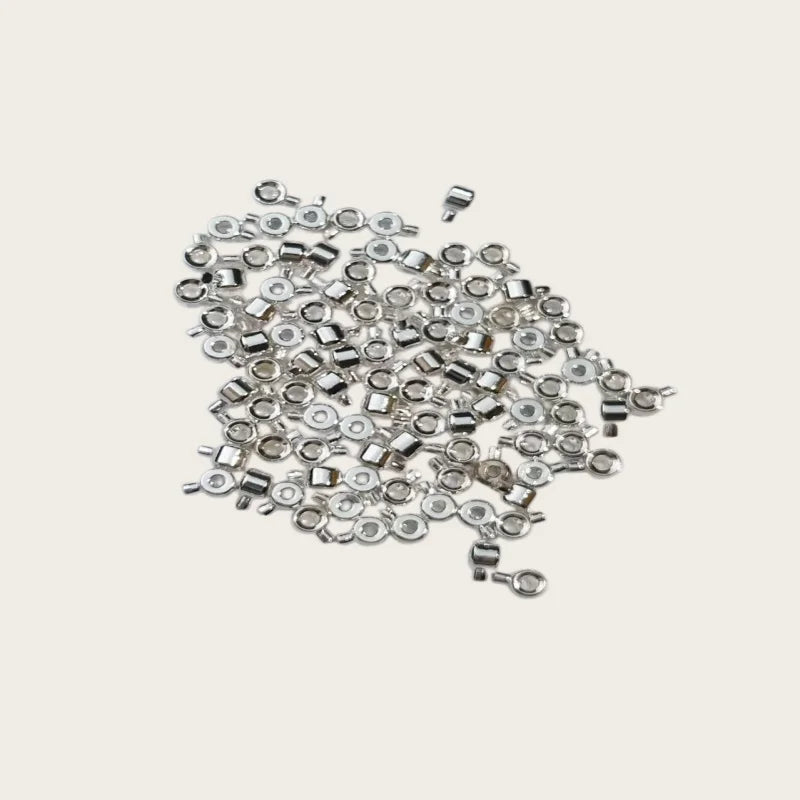 20Pcs 3×4mm Copper Position Clasp Buckles Equipped with Bead Caps
