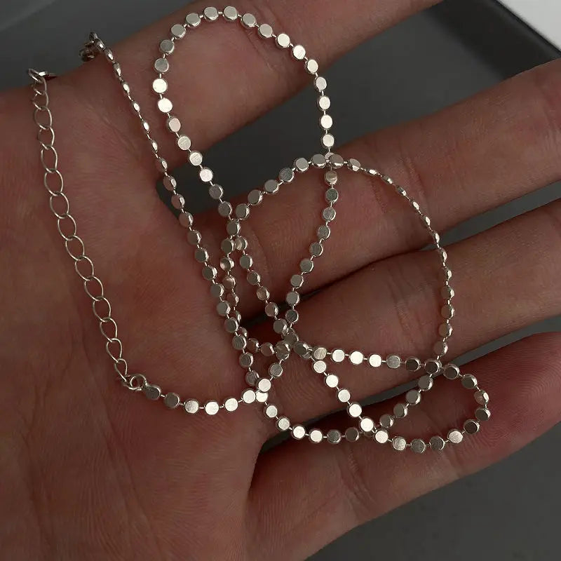 XIYANIKE Simple Round Piece Chain Necklace For Women Girl Luxury