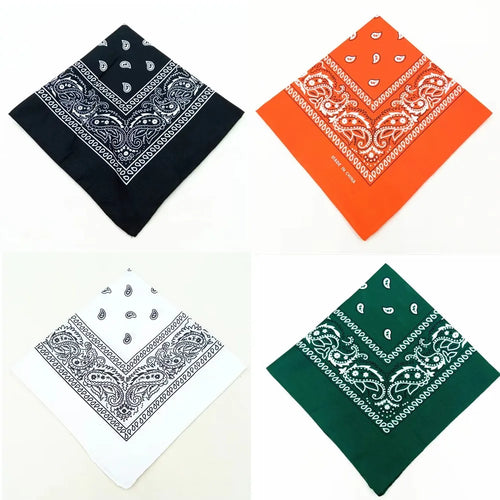1-4Pcs Fashion Hip Hop Cotton Bandana Square Scarf 54cm*54cm Black Red