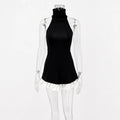 Tossy Ruffled Patchwork Sexy Rompers Female Patchwork Off-Shoulder