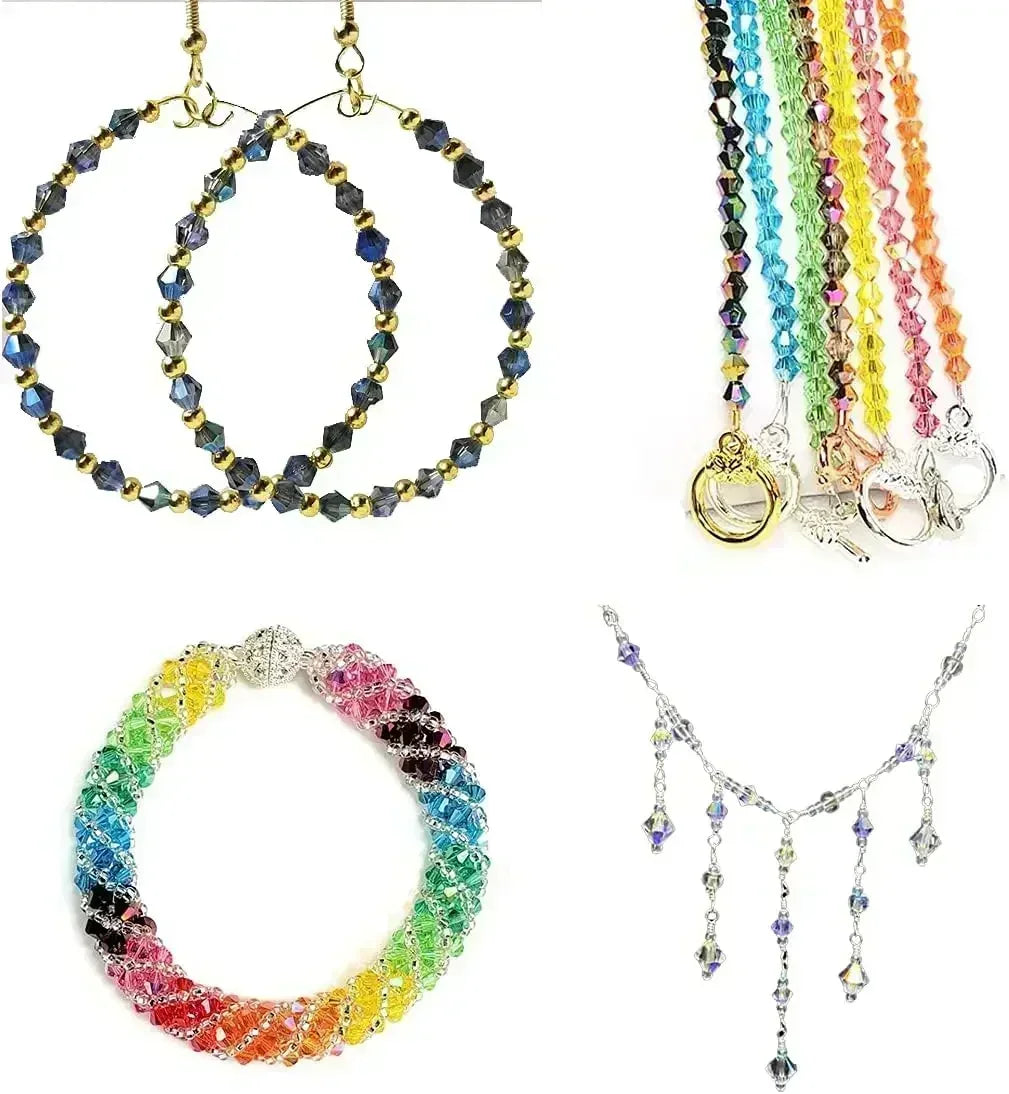 100PCS 4MM Shiny Faceted Austria Crystal Beads Bicone Beads Loose