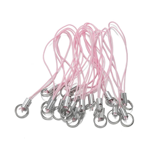 20/50Pcs Polyester Cord with Double Jump Ring Lanyard Rope for