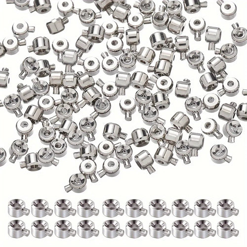 20pcs 3x4mm Coppers Positioning Buckles Clasps W/Bead Caps - DIY