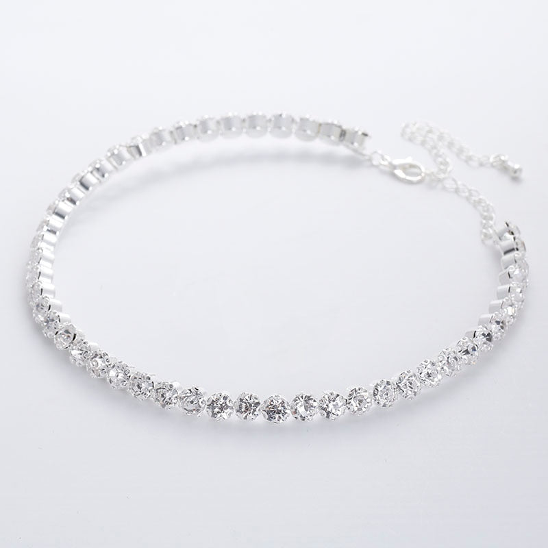 Treazy Bridal Fashion Crystal Rhinestone Choker Necklace Women Wedding