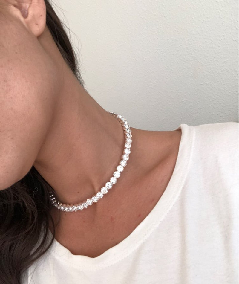Treazy Bridal Fashion Crystal Rhinestone Choker Necklace Women Wedding