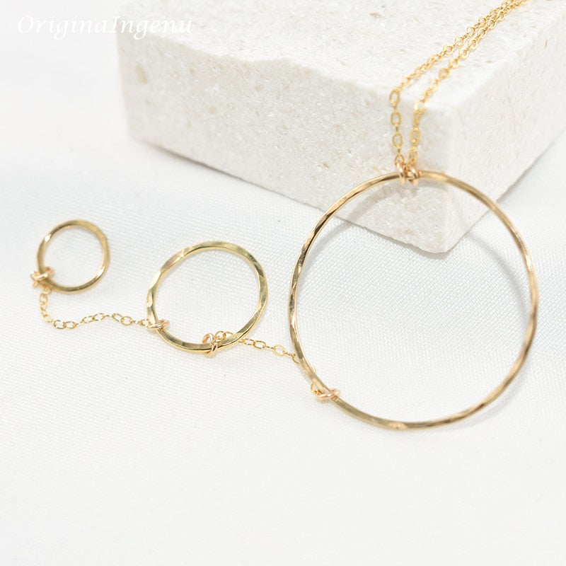 Gold Filled Necklace Woman | Gold Filled Hammered Necklace | Gold