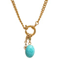 Yhpup Stainless Steel Blue Natural Stone Star Chain Collar Necklace