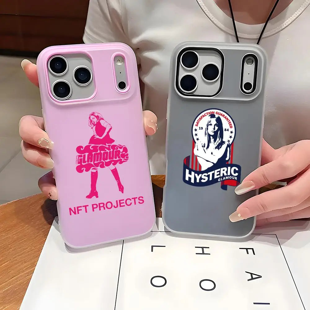 hysteric glamour official Phone Case 2-in-1 Detachable Clear with Card Holder for iPhone 12-17 Soft Multi-Color