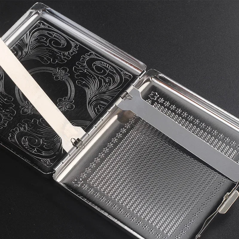 Metal Cigarette box stainless steel Embossed Portable Cigarette case personalized fashionable storage box Smoking Tool