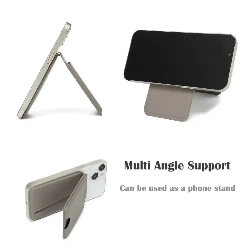 Magnetic MagSafe Wallet Stand 2in1 PU Leather Card Holder Phone Stand with Mirror Magnetic Wallet Card Case for Women Girls Gift