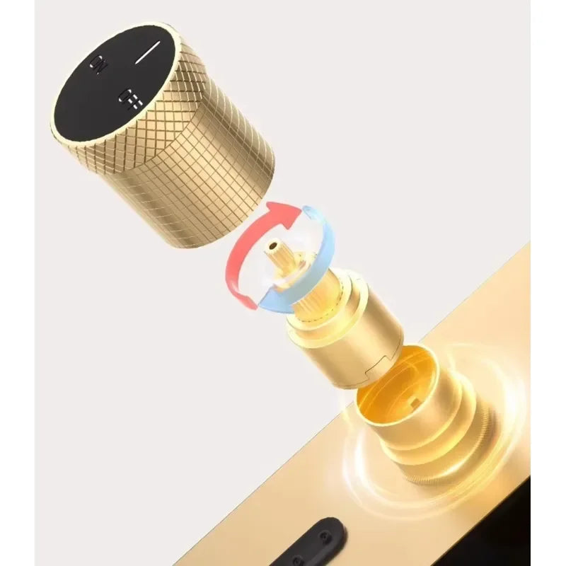 Brass Rainfall Shower Panel Set Digital Display Wall Mounted Bathroom SPA System Multifunctional Smart Shower Head Kit for