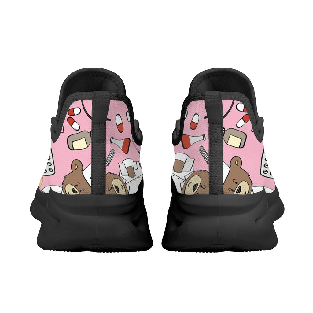 Pink Cartoon Doctor Nurse Shoes for Women Female Flats Shoes Running Sneakers Light Mesh Ladies Footwear chaussure femme