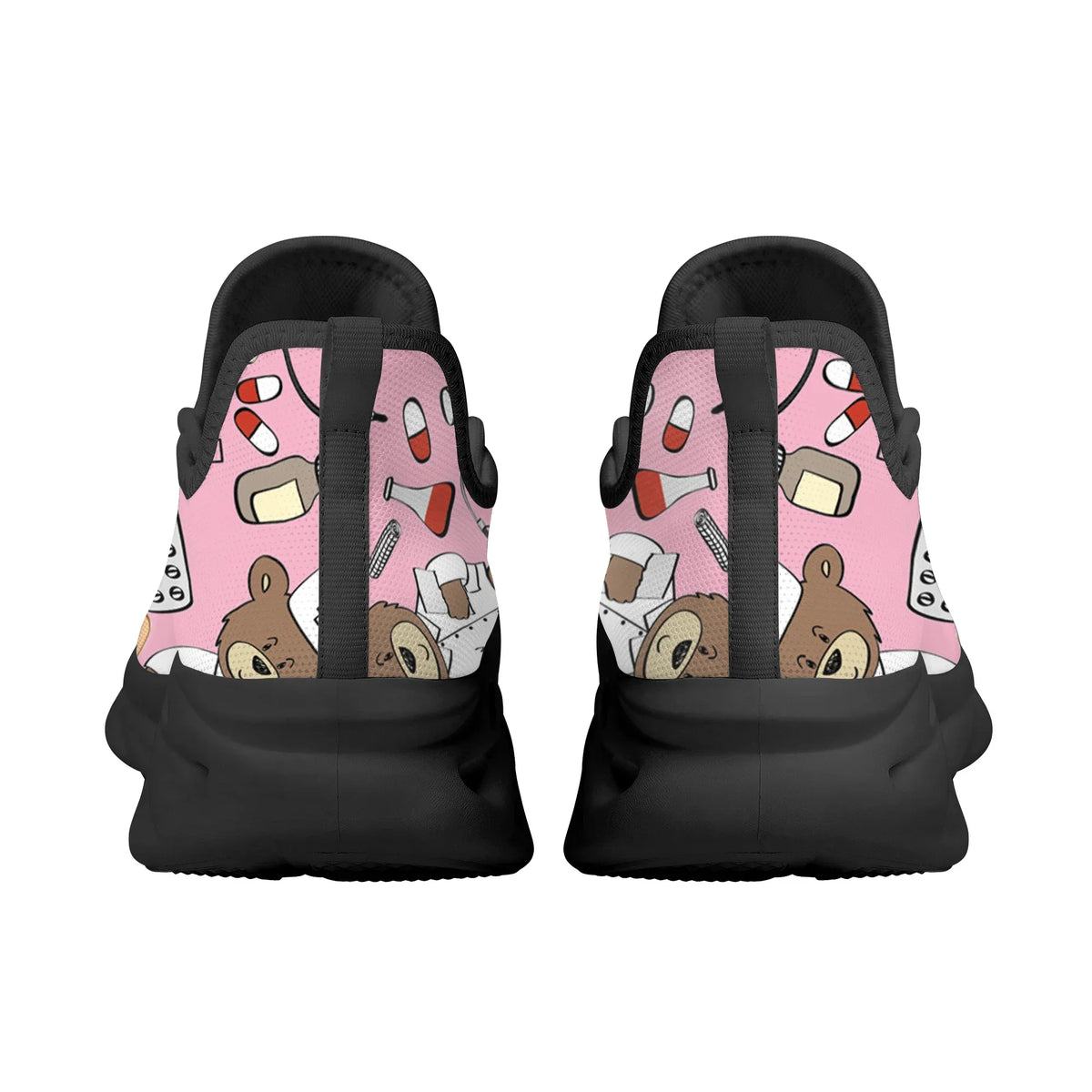 Pink Cartoon Doctor Nurse Shoes for Women Female Flats Shoes Running Sneakers Light Mesh Ladies Footwear chaussure femme