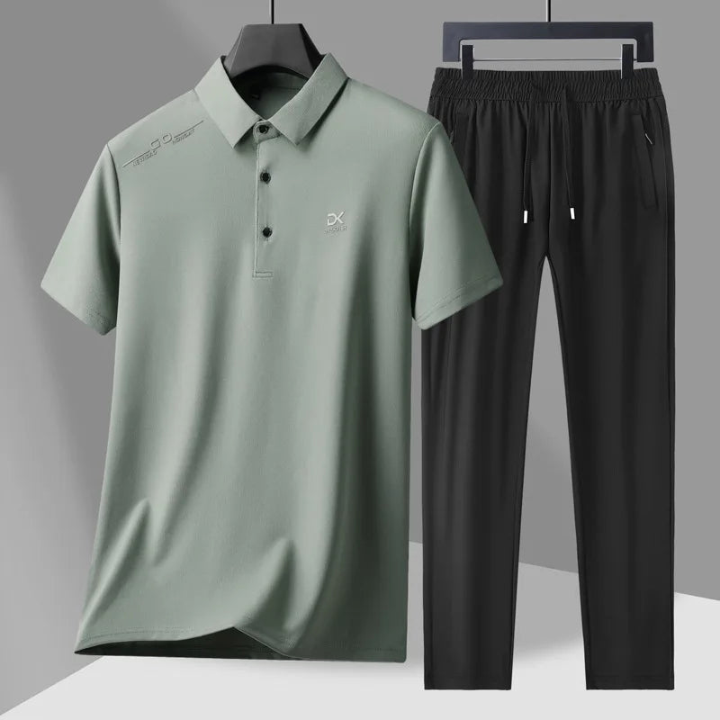 Men's Casual 2-Piece Sportswear Set Streetwear Fashion Tracksuit T-Shirts and Pants Beachwear Summer Sweatshirt T-Shirts Set New