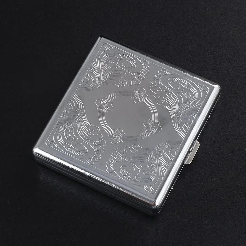 Metal Cigarette box stainless steel Embossed Portable Cigarette case personalized fashionable storage box Smoking Tool