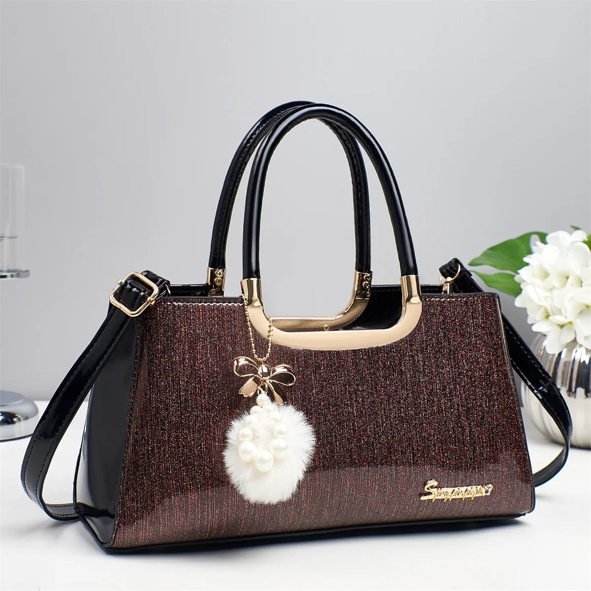Designer Brand Bright Leather Fashion Handbag Shoulder Crossbody Bags for Women Hot Sale Casual Tote Bags Sac À Main Femme
