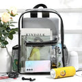 Travel Visible Backpack Large Capacity Waterproof Shoulders Bag Transparent PVC Outdoor Sports Fitness Knapsack Casual