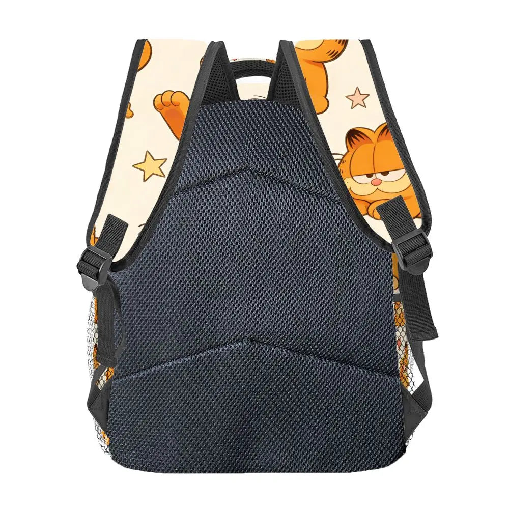 Funny Lazy Garfield Backpack Star Heart Print Cute Cartoon School Bag For Picnic Camping Travel