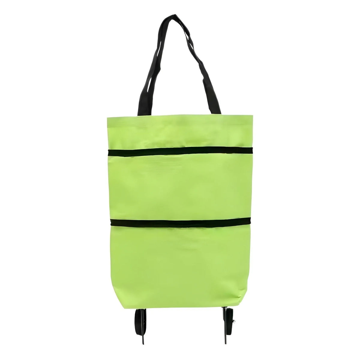 Foldable Shopping Bags with Wheels Portable Roller Tote Grocery Market Cart Caddy Oxford Fabric Reuseable Lightweight Bags Green