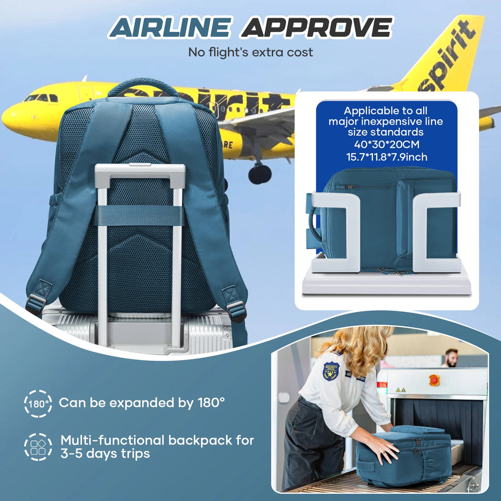 Ryanair Hand Luggage 40x30x20 Travel Backpack，Vacuum Backpack With Pump Wizzair Airplane Cabin Backpack for Women Men Laptop Bag