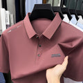 Light luxury men's short sleeve polo shirt summer ice silk breathable new fashion brand exquisite letter embossed casual T-shirt
