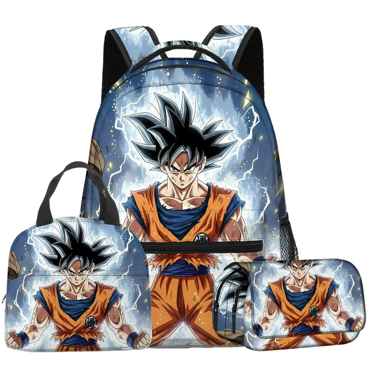 3pcs/Set Anime Dragon Ball Peripheral Cartoon Anime School Bag Lunch Bag Pencil Case Set Student Backpack Birthday Gifts