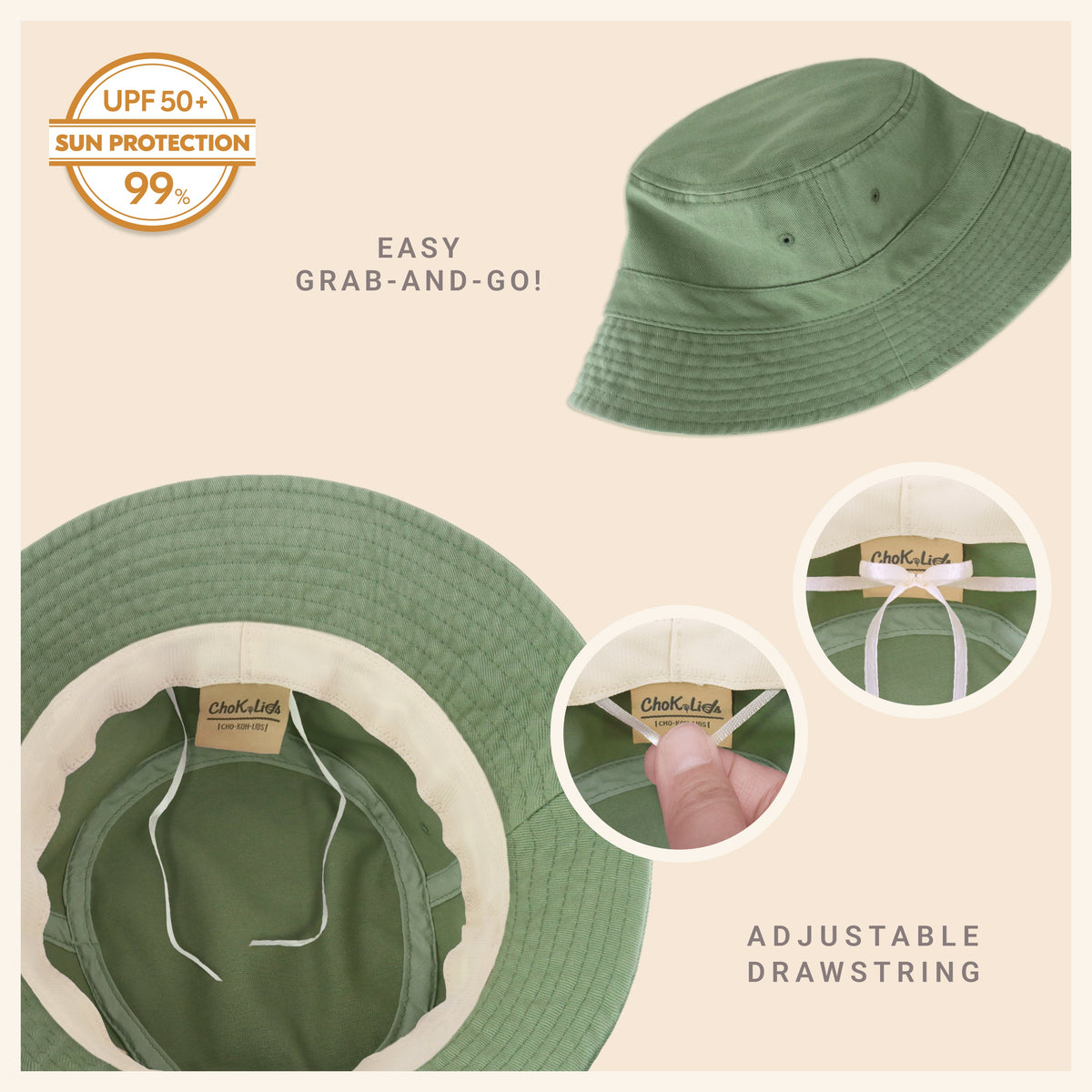 Classic Cotton Bucket Hat for Summer – Lightweight Cotton Sun Hat