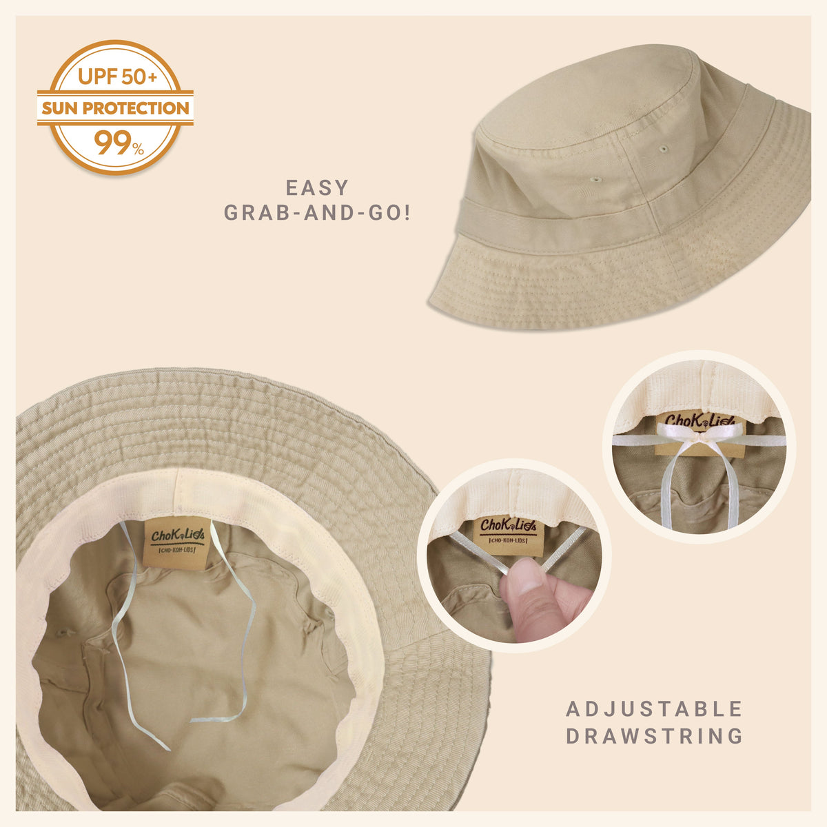 Classic Cotton Bucket Hat for Summer – Lightweight Cotton Sun Hat