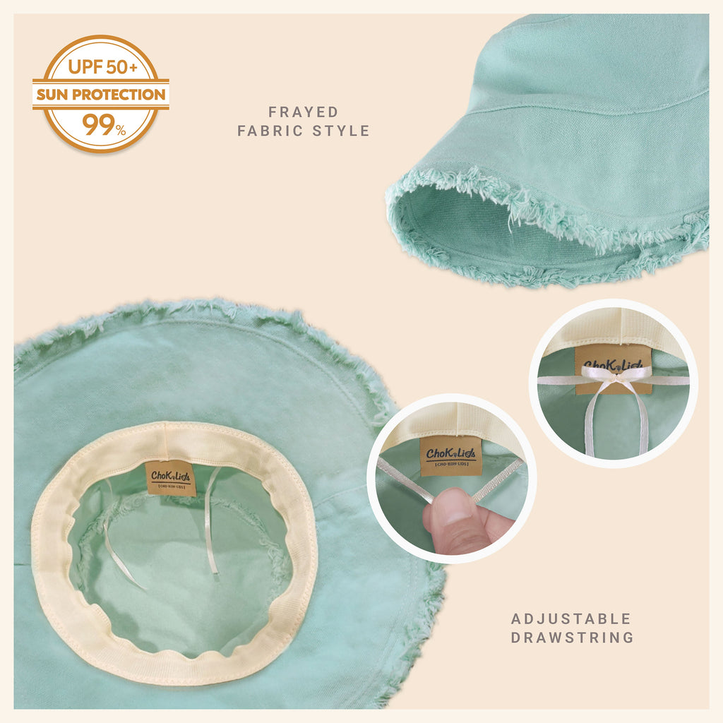 Frayed Cotton Bucket Hat for Summer – Stylish Casual Cotton Sun Hat