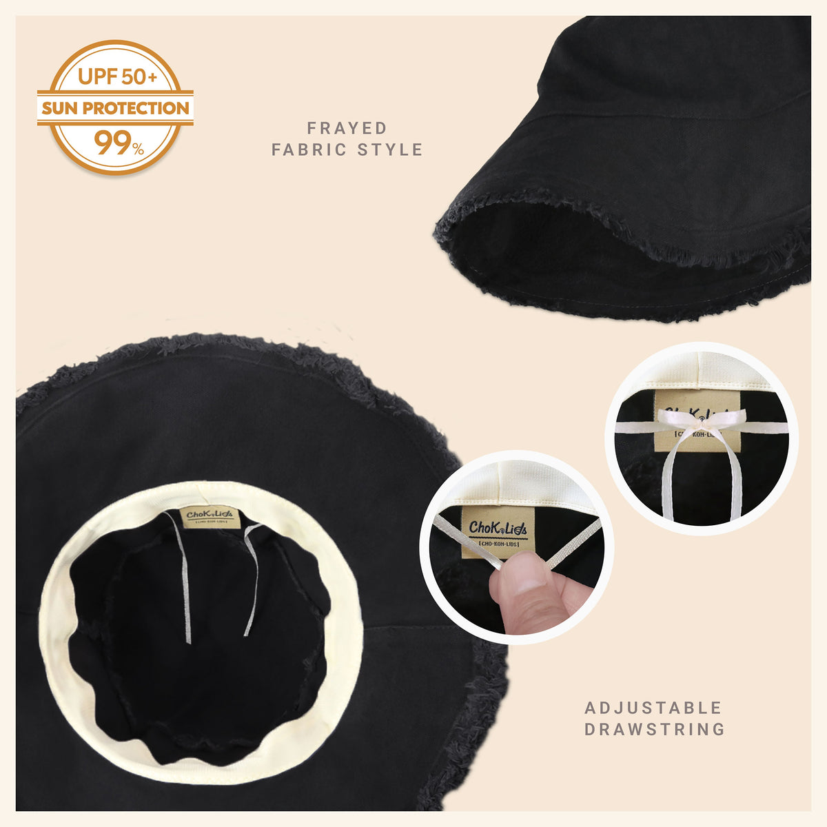 Frayed Cotton Bucket Hat for Summer – Stylish Casual Cotton Sun Hat