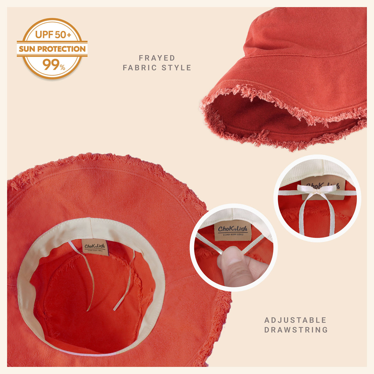 Frayed Cotton Bucket Hat for Summer – Stylish Casual Cotton Sun Hat