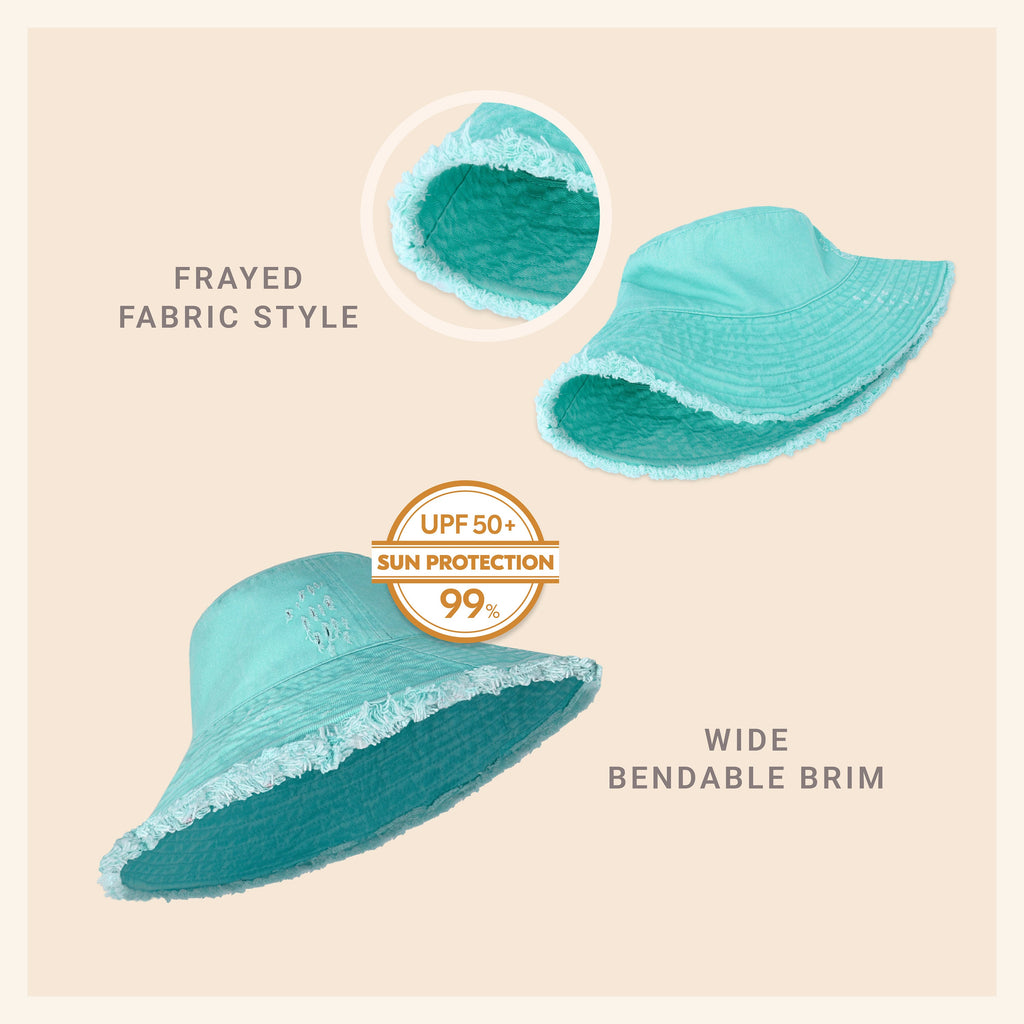 Frayed Cotton Bucket Hat for Summer – Stylish Casual Cotton Sun Hat