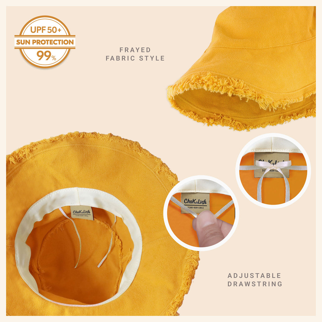 Frayed Cotton Bucket Hat for Summer – Stylish Casual Cotton Sun Hat