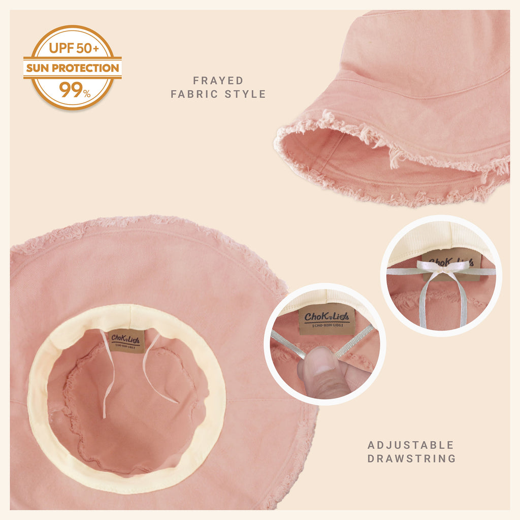 Frayed Cotton Bucket Hat for Summer – Stylish Casual Cotton Sun Hat