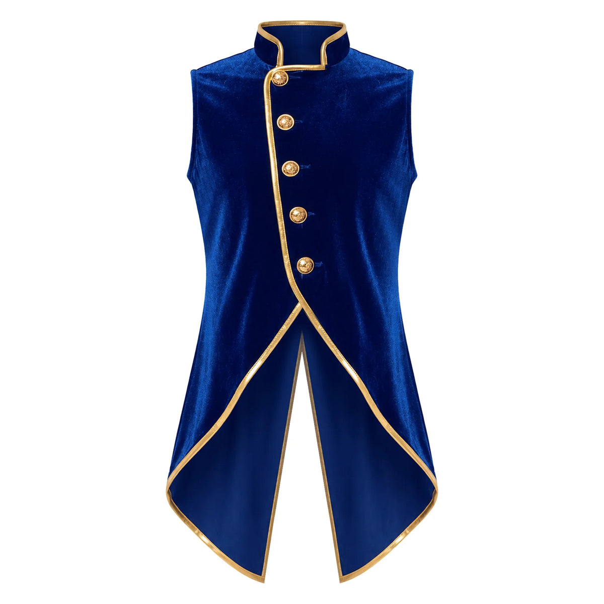 Boys Retro Medieval Renaissance Steampunk Gothic Velvet Tailcoat Jacket Metallic Trim Victorian Vest Carnival Halloween Costumes