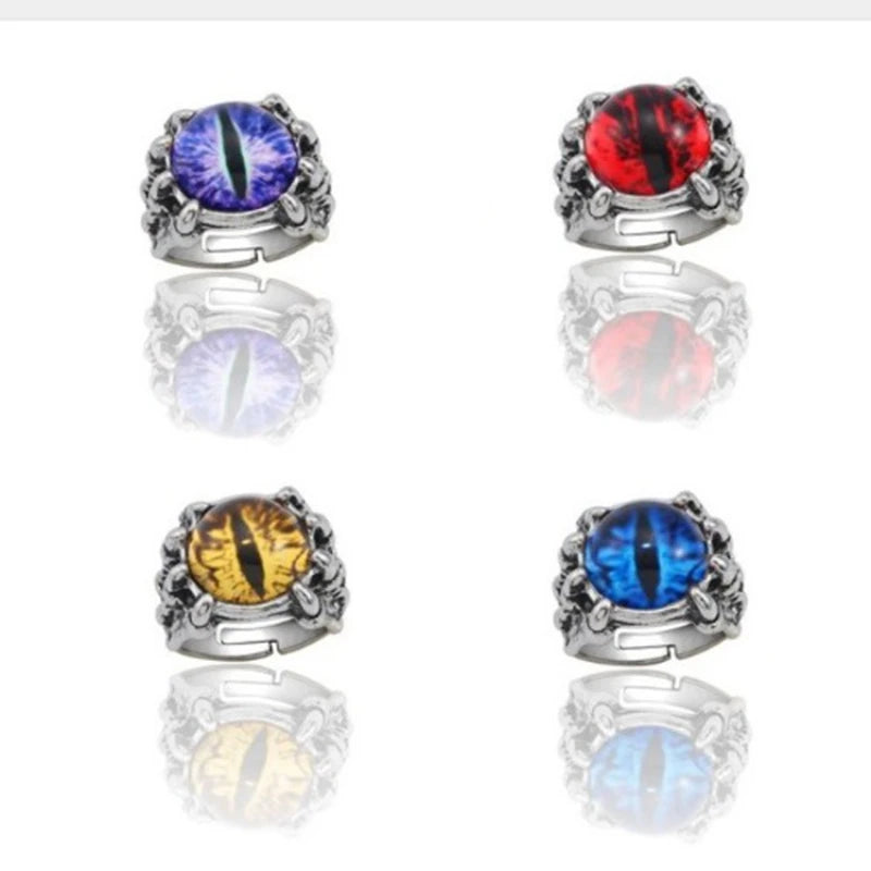 Turkish Blue Evil Eye Rings For Women Men Fashion Punk Devil Eye Adjustable Open Ring  Trend Party Jewelry Accessories